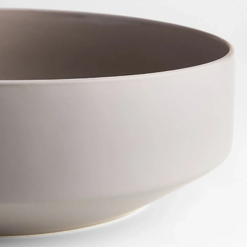 New! Crate&Barrel Porcelain Serving Bowl in Taupe 12”